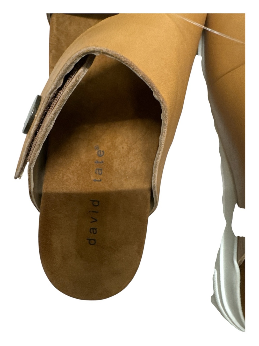 David Tate Cognac Leather Slide with Buckle